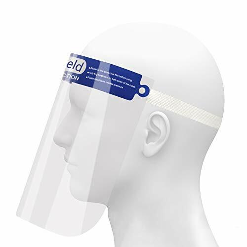 10 Pack Reusable Clear Full Face Shields/Face Masks Visor, Elastic HeadBand