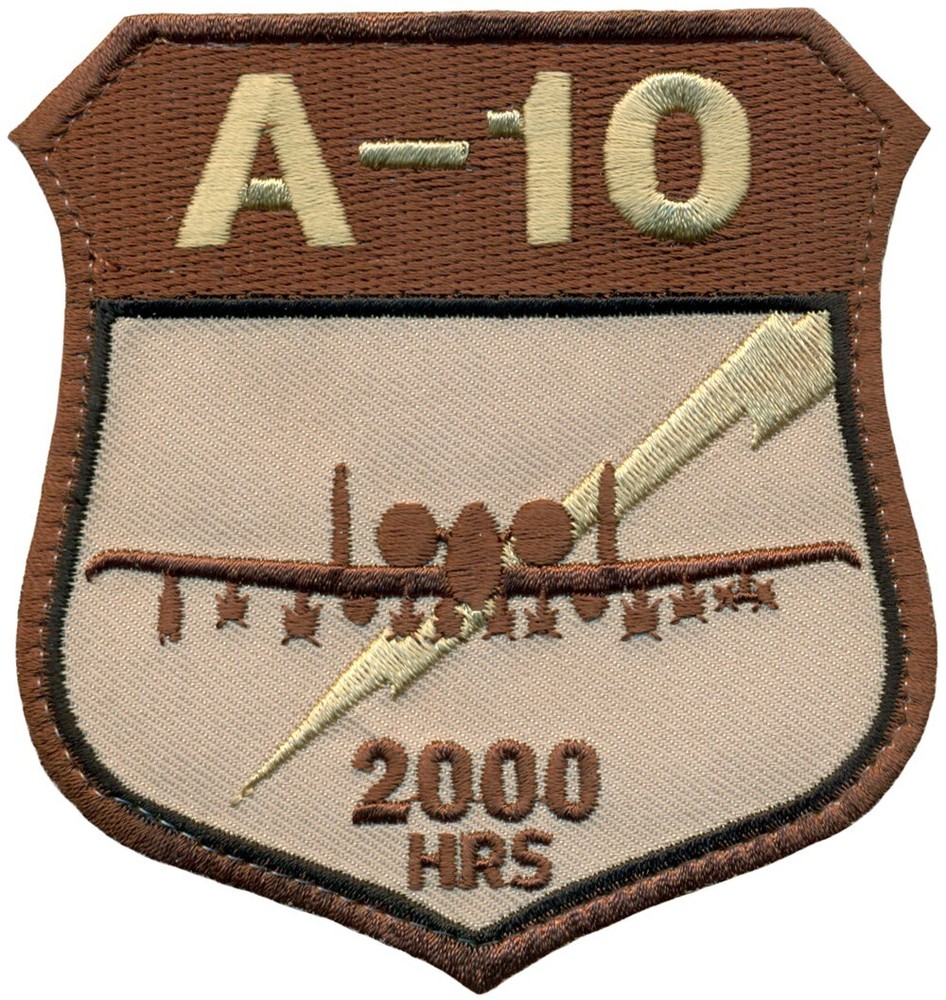 USAF A-10 THUNDERBOLT II - 2000 HOURS PATCH - DESERT