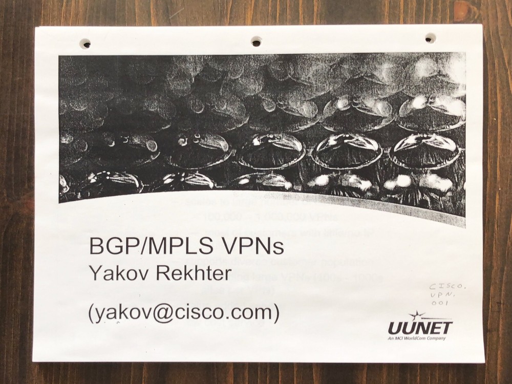 Cisco Systems - BGP/MPLS VPNs Seminar Handout (1999)