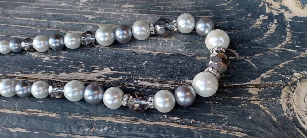 Vintage chains with beads, glass necklace
