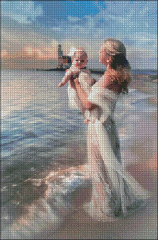 Chart Needlework Embroidery Craft Counted Cross Stitch Pattern-Mom's Baby