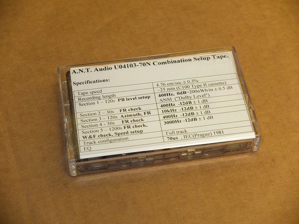 U04103-70N Combination Setup Cassette from A.N.T. Audio