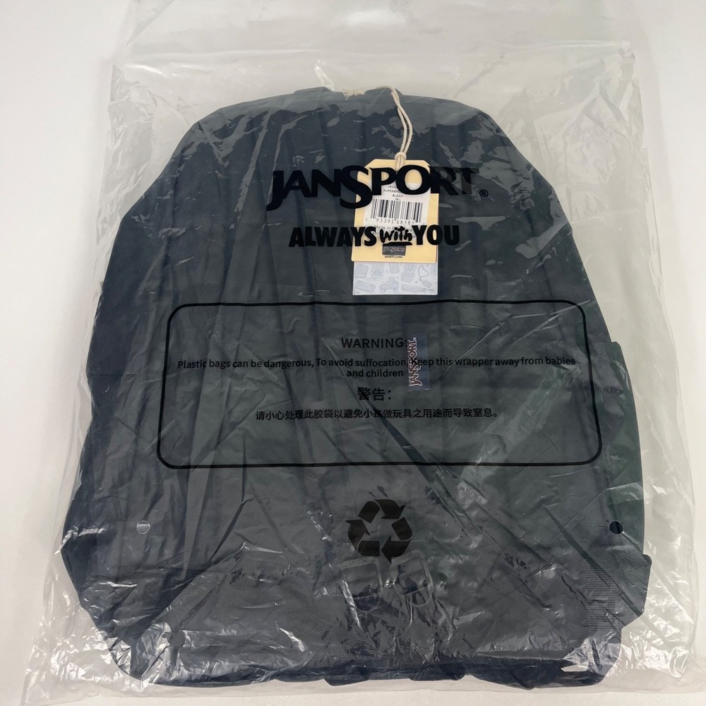 Jansport Superbreak Plus Backpack Black 26L - NEW w/ Tags