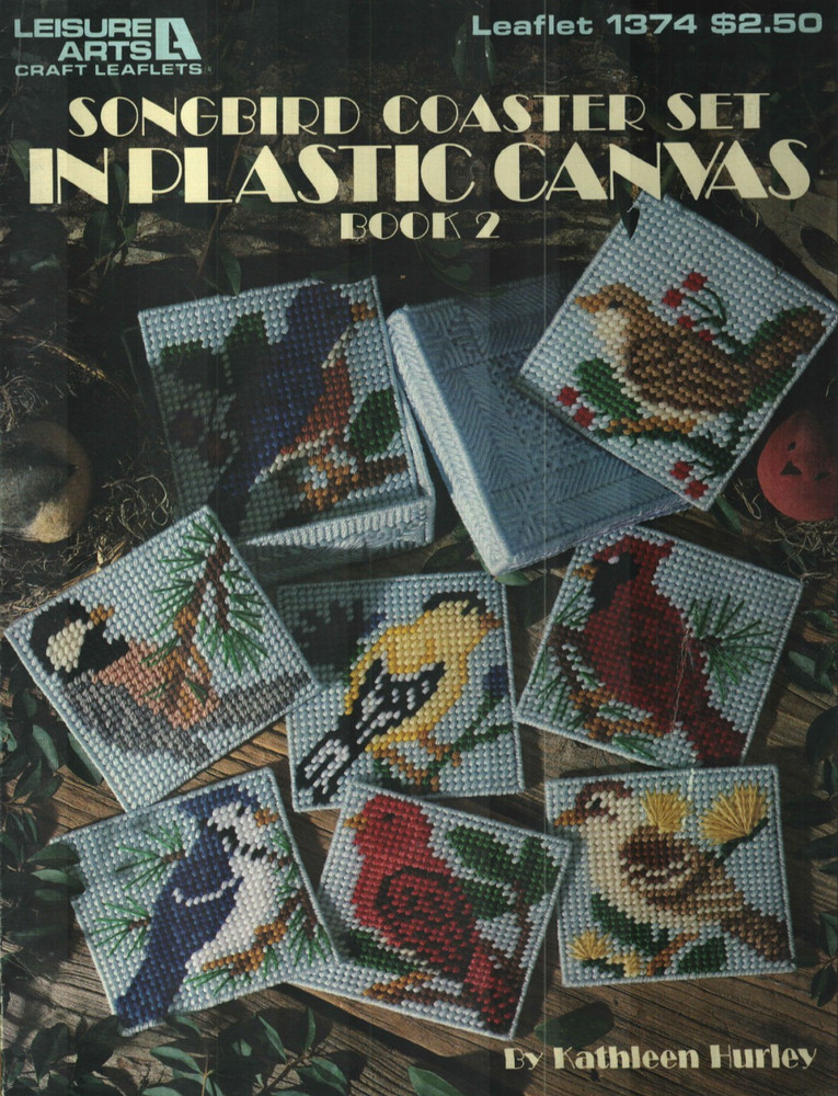 SONGBIRD COASTER SET BOOK 2 LEISURE ARTS PLASTIC CANVAS PATTERN LEAFLET