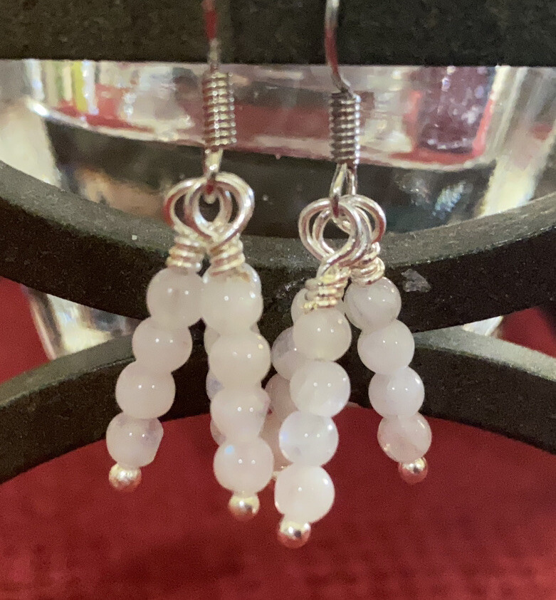 Blue Moonstone Genuine Stone Handmade Earrings
