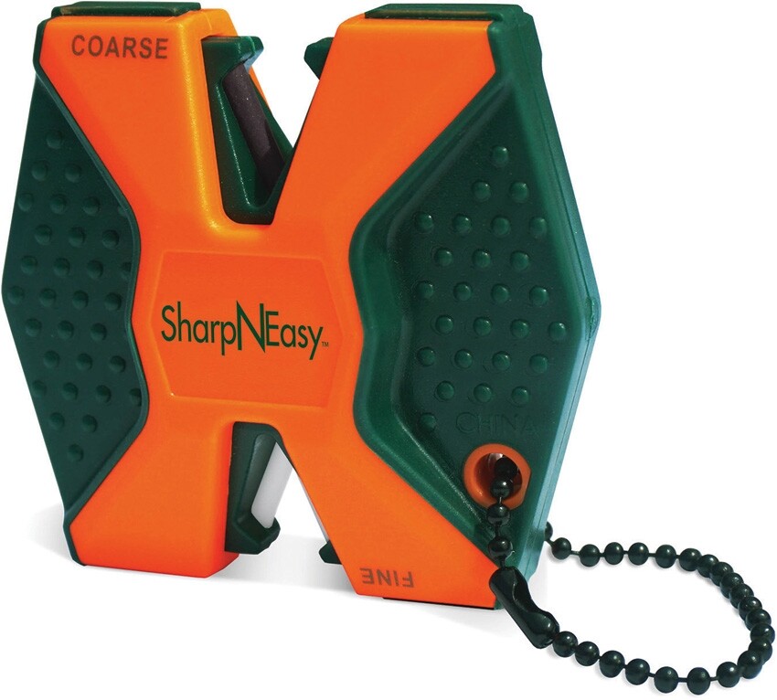AccuSharp Sharp-n-Easy Sharpener Orange Rubberized Grip Pre-Angled Coarse Fine