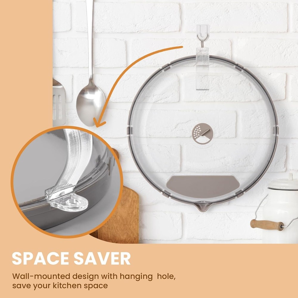 Integrated Handle, Plate Covers, Splatter Guard, Cookware Lid, House Essentials