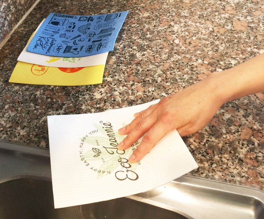 (5 Pack) Eco-Friendly German Cleaning Cloth 100% Biodegradable Cellulose Spon...