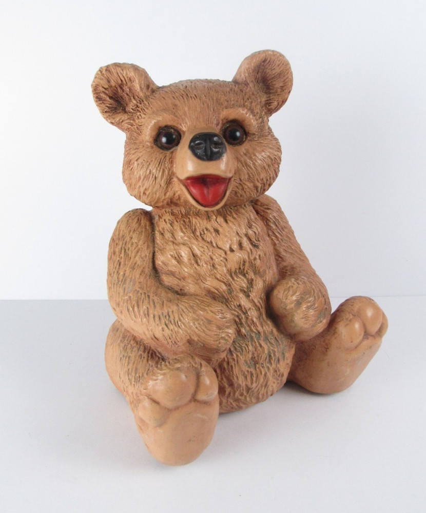 Grateful Dead Faced Bear Statue - 7 Pound Solid Resin - 12" Tall - Homco