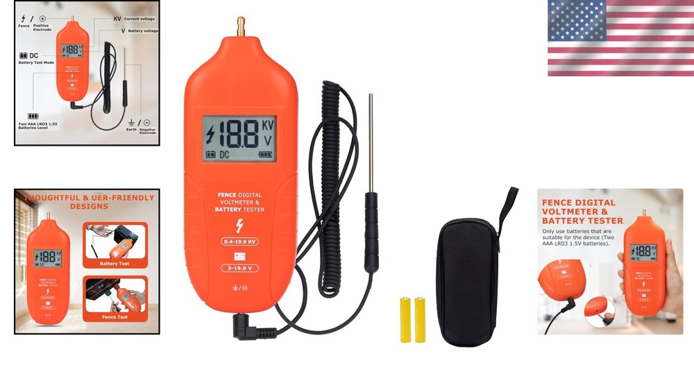 Multi-Function Electric Fence Voltage Tester Max 19.9kV - Ergonomic Design