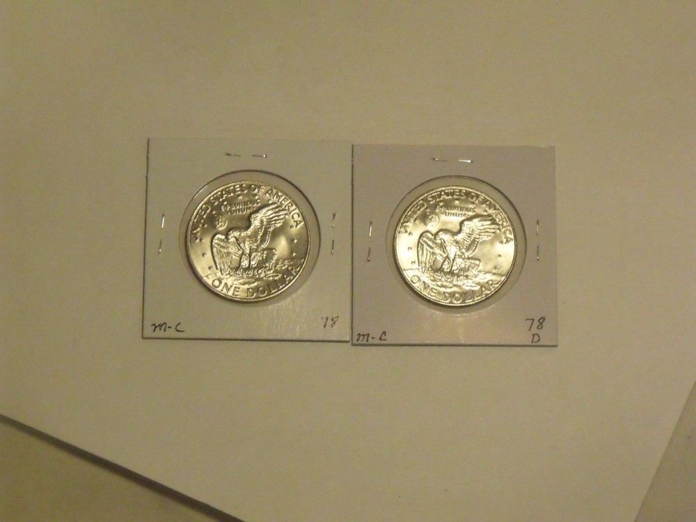 1978-P-D Eisenhower Dollars (2 coins) Brilliant Uncirculated condition