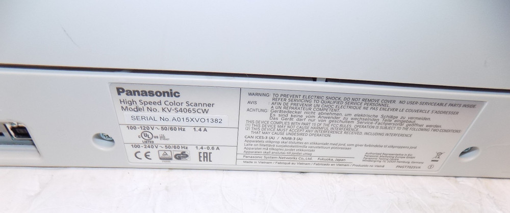 Panasonic KV-S4065C Document Scanner Tested Works