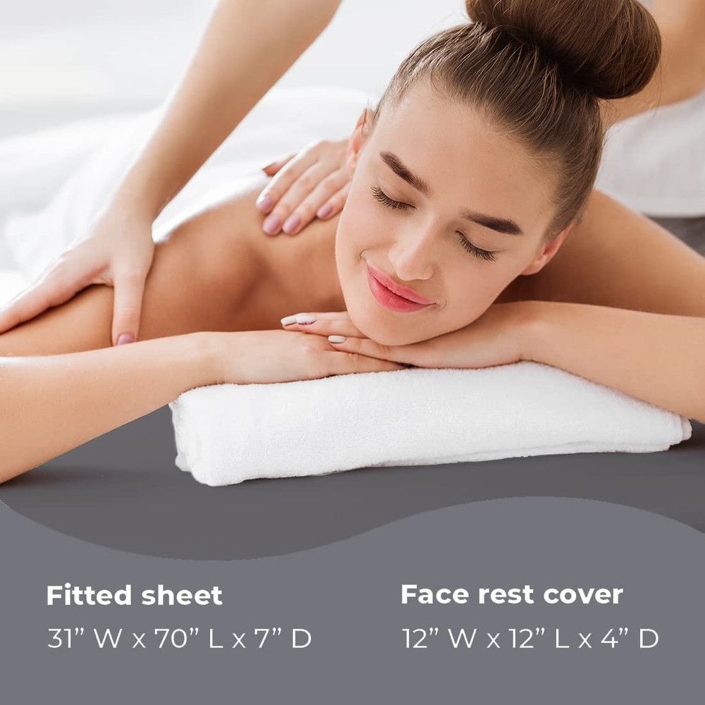 ForPro Professional Collection Waterproof Massage Table Cover, Cool Grey
