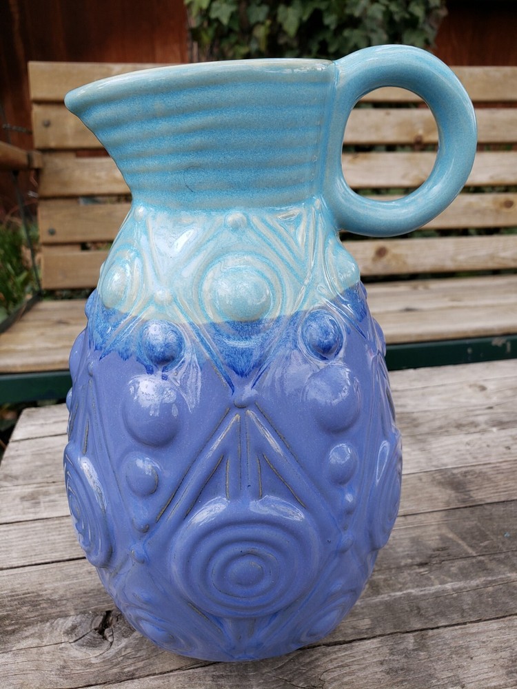 MID CENTURY ABSTRACT FOOTED PITCHER 10" RARE!