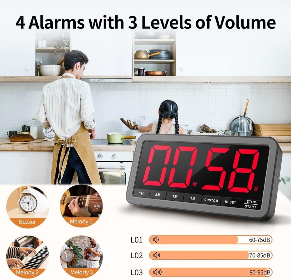 7.8” Digital Kitchen Timer - Extra Large Display for Effortless Time Management
