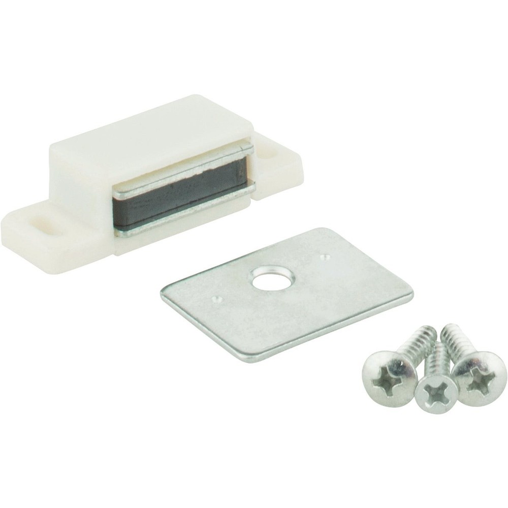 KasaWare White Single Magnetic Catch (2-Pack) KFCMS-A-WH2 Hardware Resources