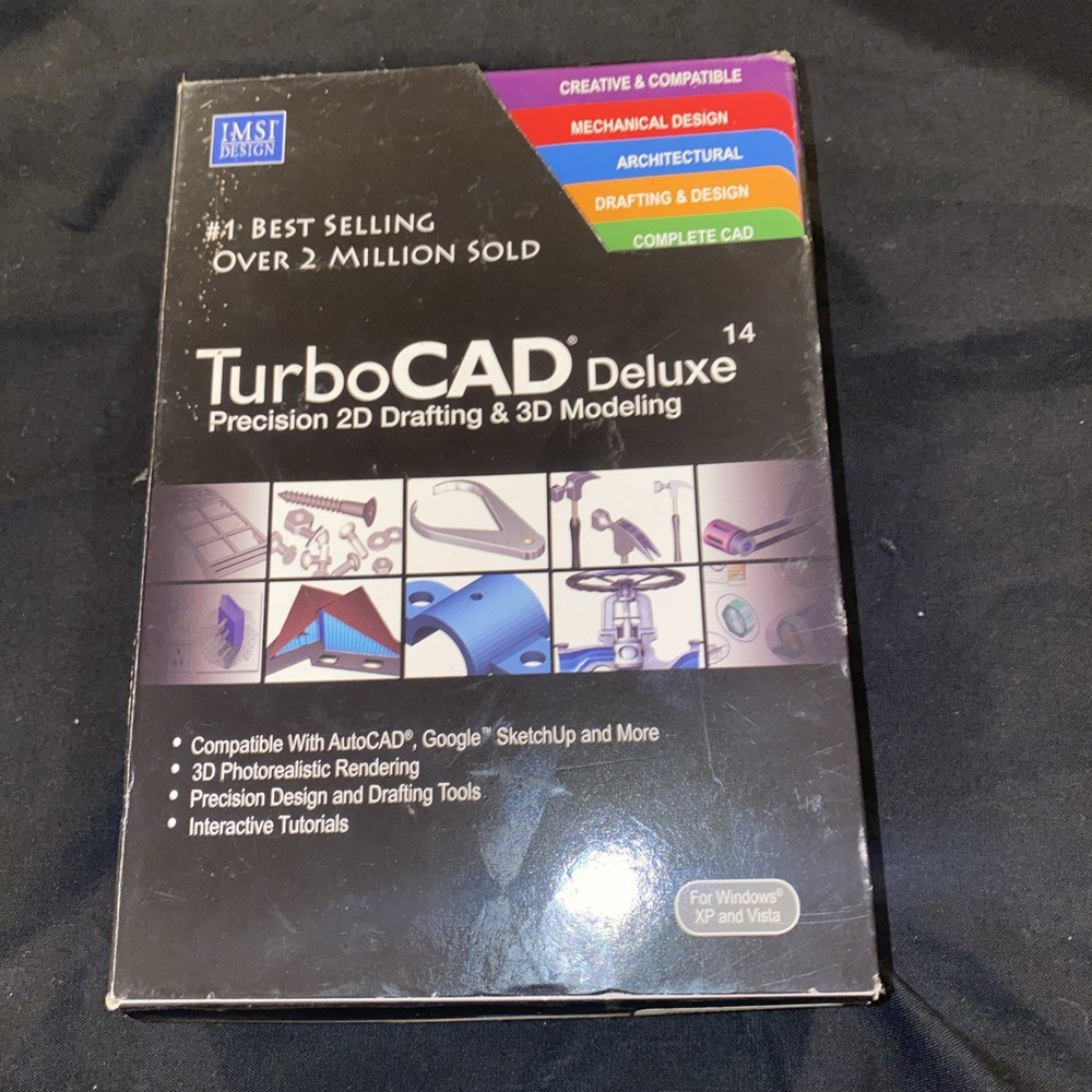 TurboCAD Deluxe 14 Precision 2D Drafting & 3D Modeling *Sealed*