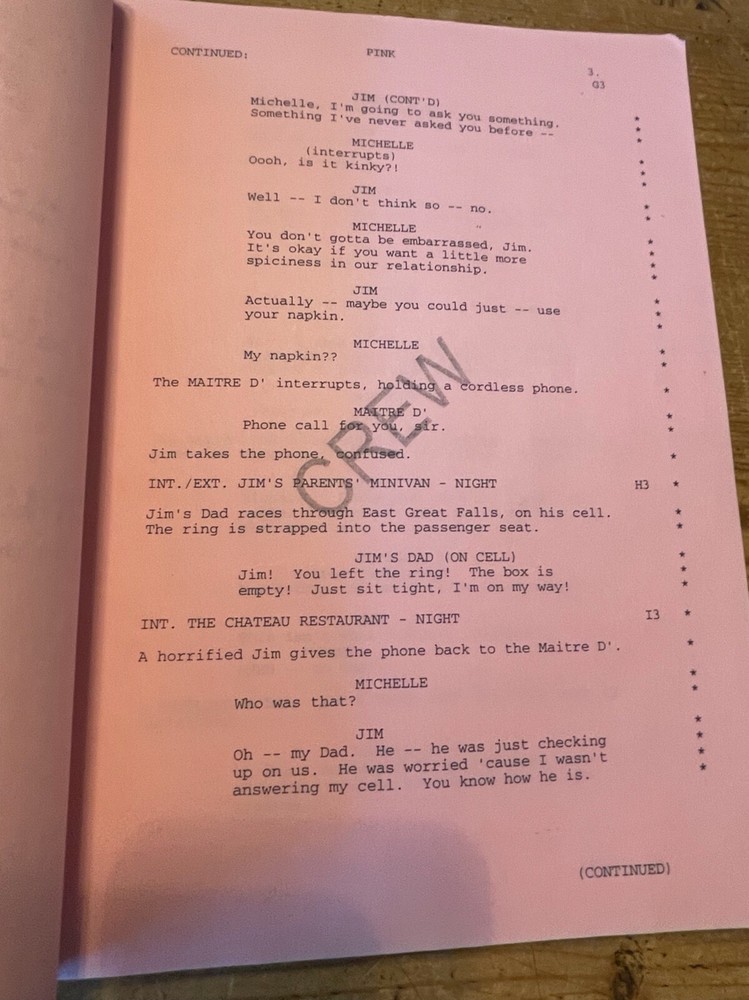 AMERICAN WEDDING MOVIE SCREENPLAY SCRIPT ORIGINAL ADAM HERZ