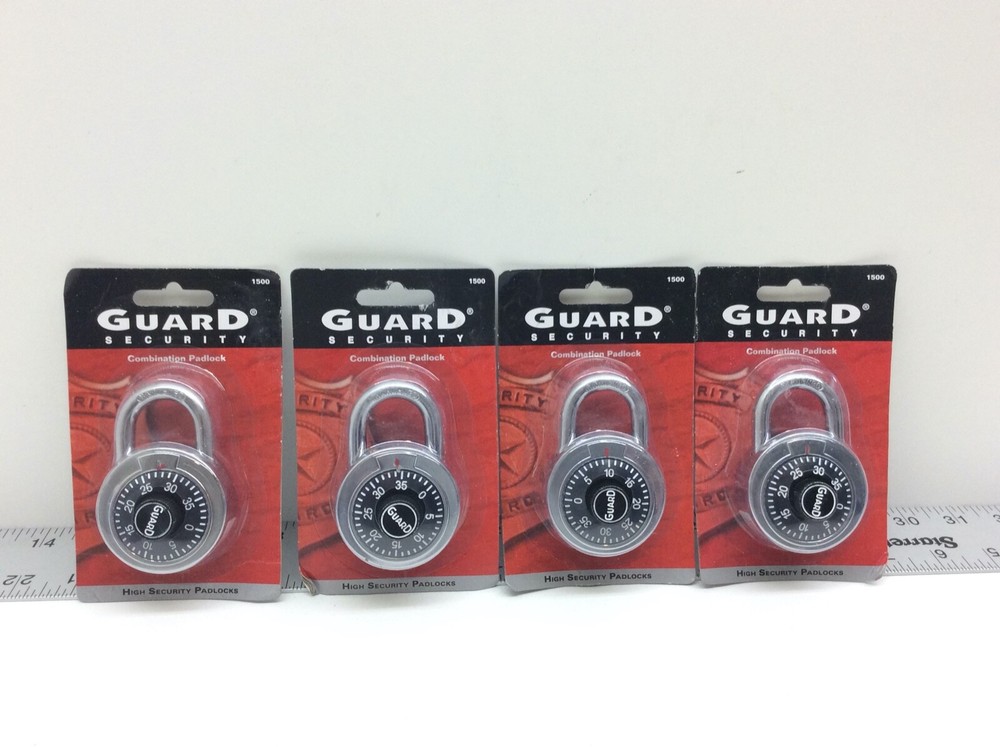 4 - Guard Security 1500 Combination Padlock 2" Chrome