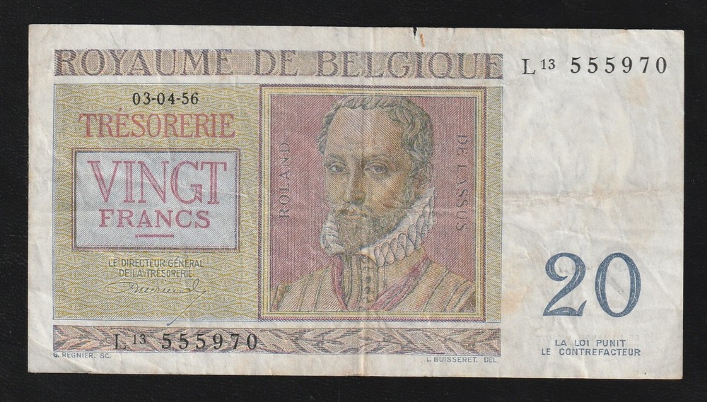 Belgium, 20 Francs, 1950, P-132, Banknote