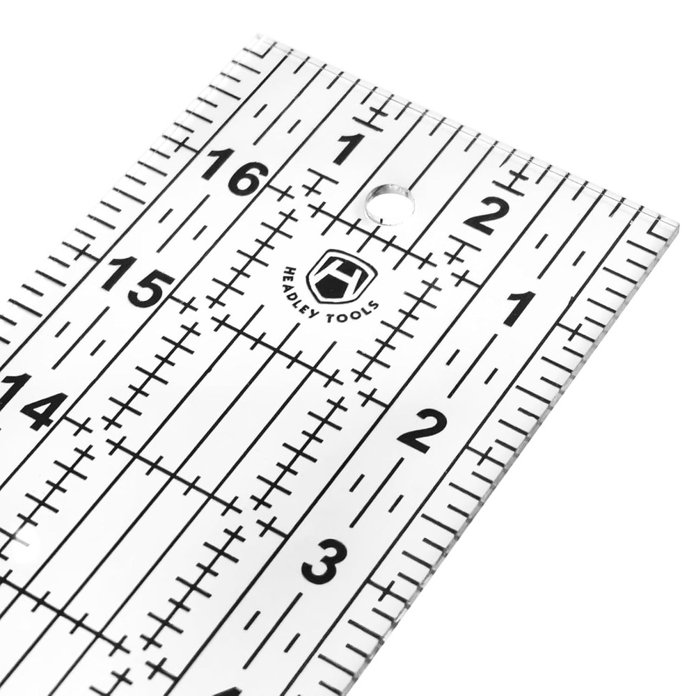 Headley Tools Sewing Ruler,Quilting Ruler (3"x 17"), Fabric Ruler with 45- Angle