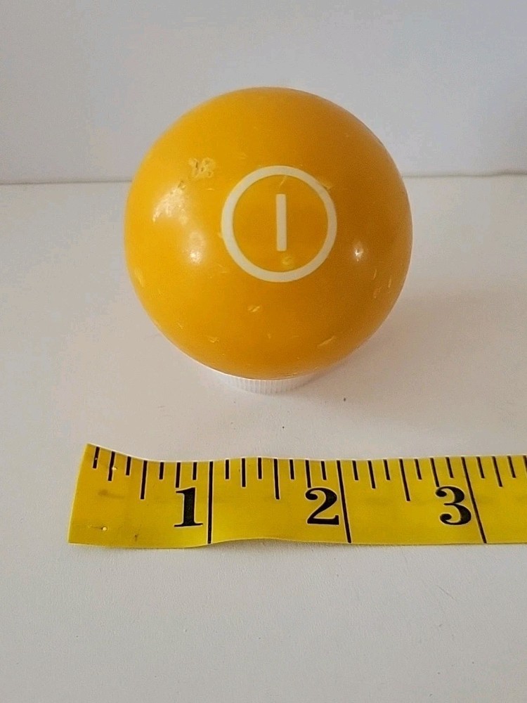 Vintage No. 1 Solid Yellow Pool Ball Billiard 2" Replacement (P)