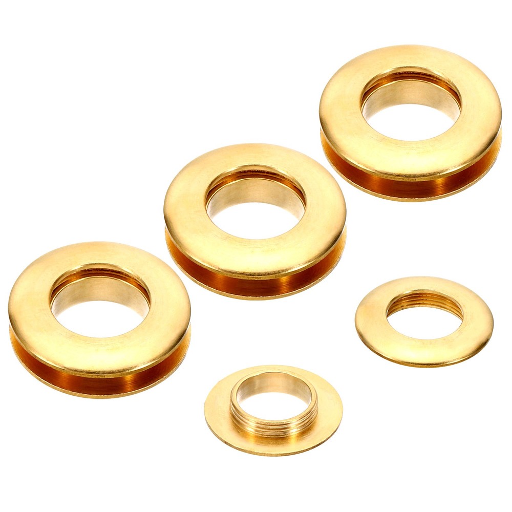 15mm(3/5 Inch) Solid Brass Hole Eyelets, 4 Pcs Arc Surface Grommets, Brass Tone