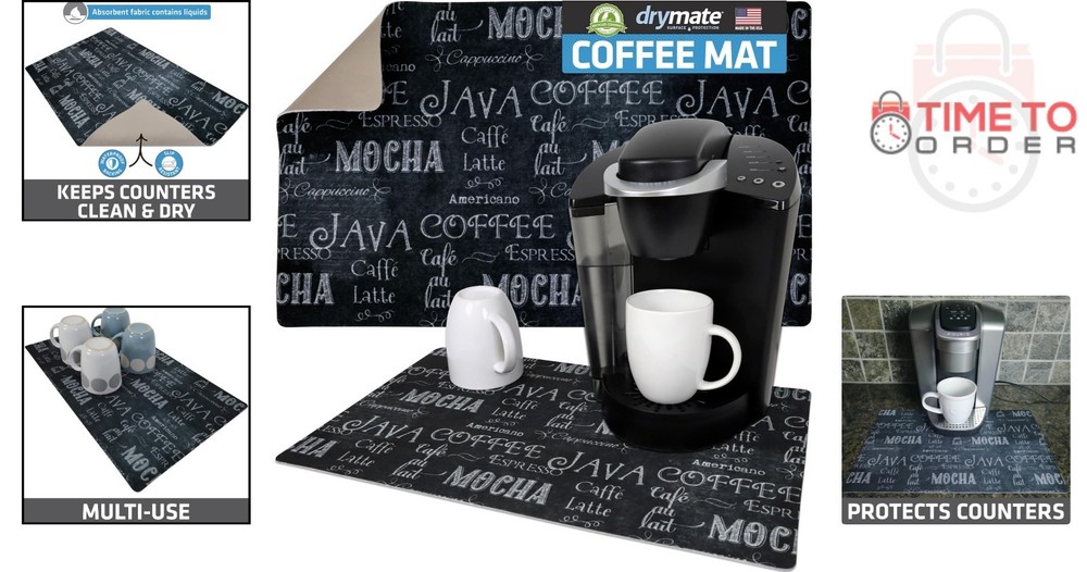 Coffee Maker Mat Silicone Waterproof Counter Protector Absorbent Reusable