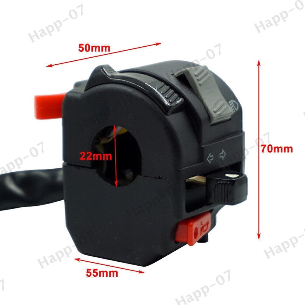 7/8" 22MM Left Handlebar Horn Button Turn Signal Fog Light Controller Switch