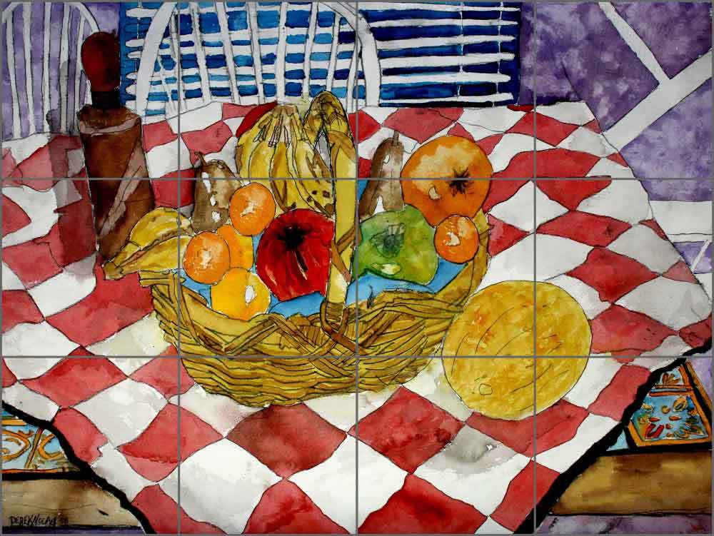 Fruit Tile Backsplash Ceramic Mural McCrea Vegetable Kitchen Art DMA051