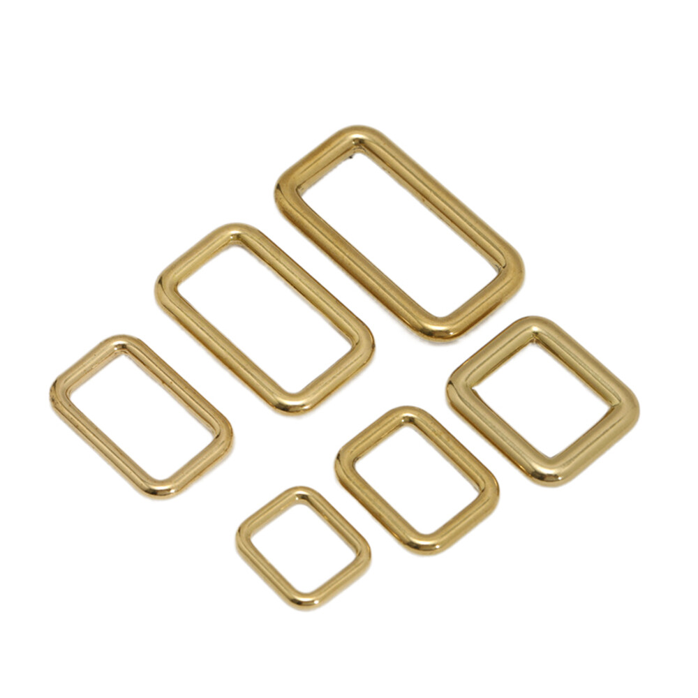 Rectangular Solid Brass Seamless Ring Fastener Buckle DIY 20mm 26mm 33mm 39mm