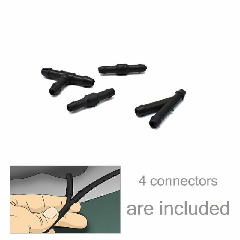 Front Windshield Washer Squirter Nozzle Spray + Washer Fluid Tube Universal Car