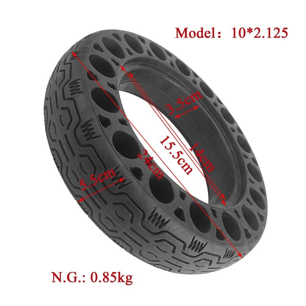 Replacement 10x2 125 Rubber Solid Tire for Electric Scooter Puncture Proof