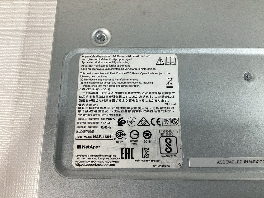 NetApp NAF-1601 All Flash FAS AFF A300 Storage Array Chassis w/ Controllers