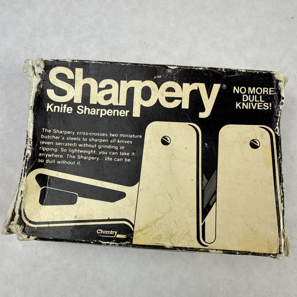 The Sharpery Chantry Pull Thru Knife Sharpener Handheld White With Instructions
