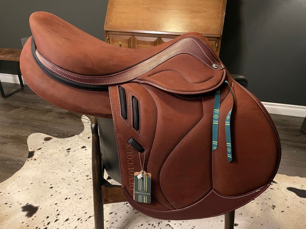 *NWT Devoucoux Biarritz LAB Jump Saddle - 17.5 Full Buffalo PRO PANEL + LEATHERS