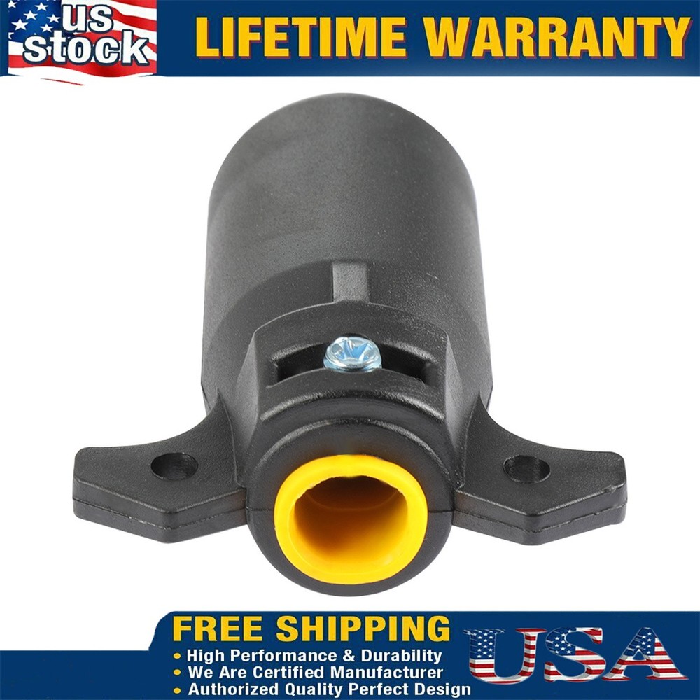 7 Way Round RV Style Trailer Light Plug Connector Replacement End Blade Round