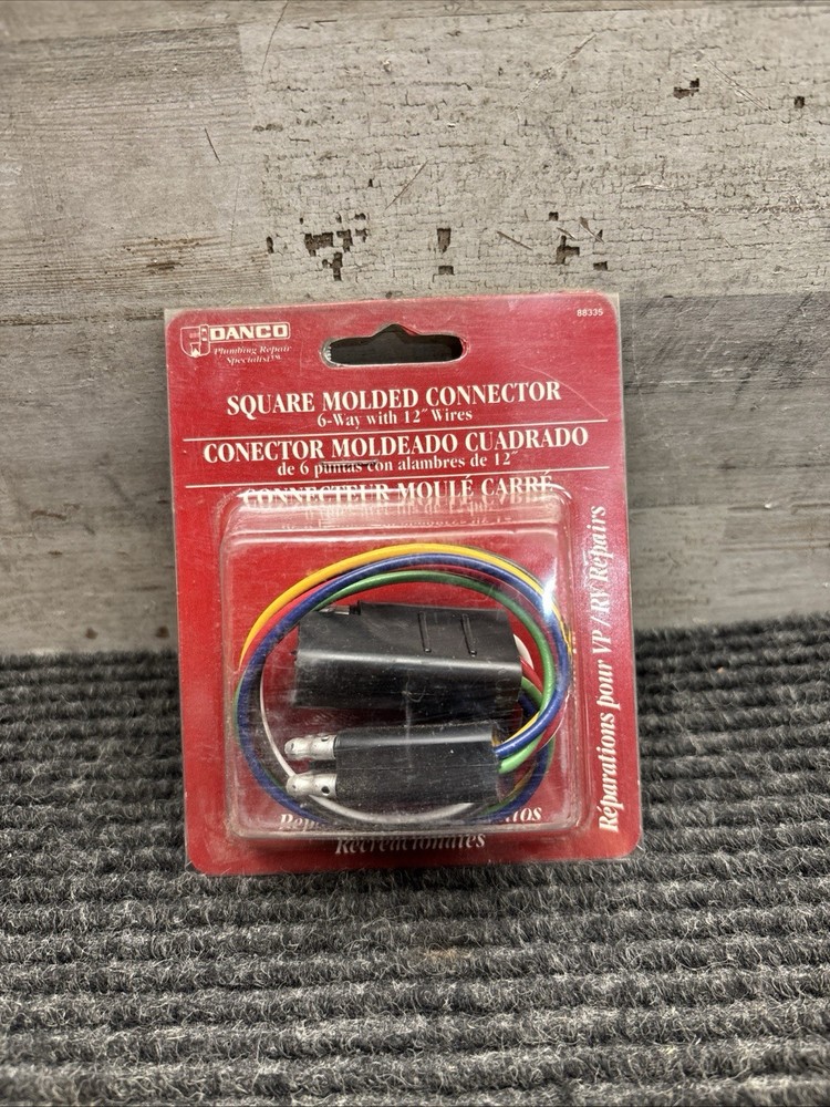 Danco 88335 6-Way Square Connector Plug & Socket with 12" Wires