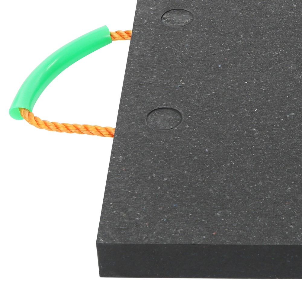 Square Medium Size Support Pad With Handle Black Heavy Duty Stabilizing Block