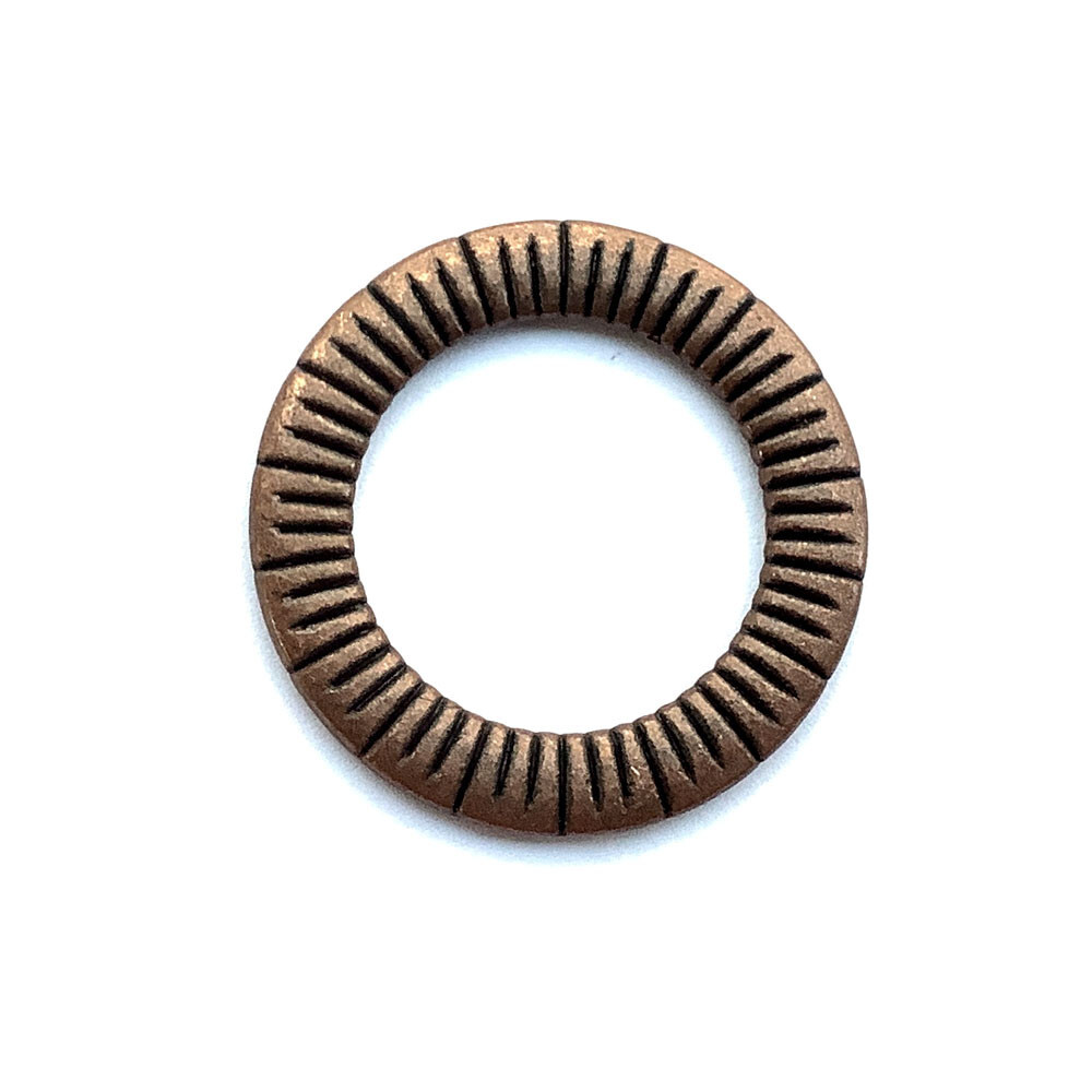 Striped Circle Frame Links 24mm Antique Copper Plated Alloy Q15 Per Pkg