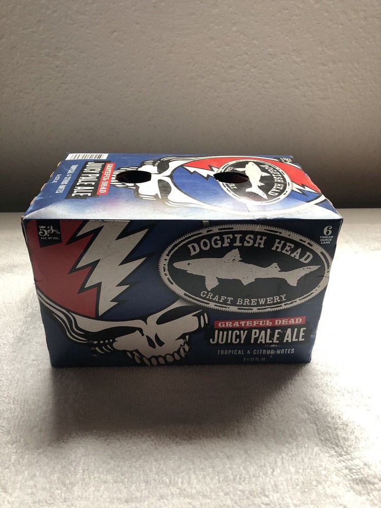Grateful Dead 6 Pack Empty Beer Cans Dogfish Head Juicy Pale Ale Craft Brewing