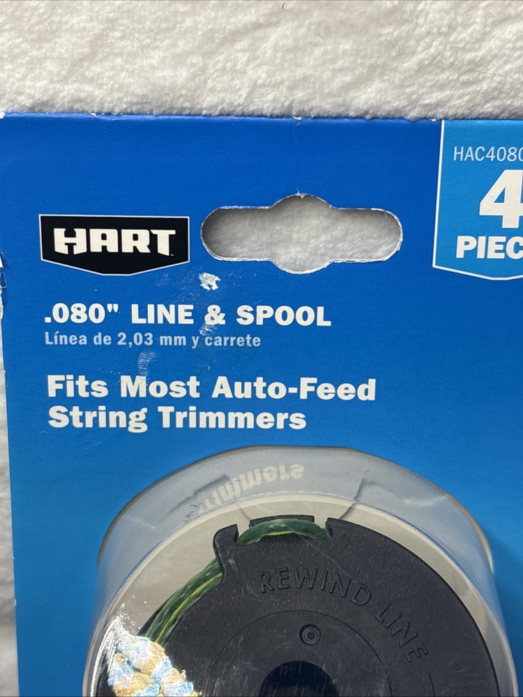 HART .080 Line and Spool 4 Pack Fits Most Auto Feed String Trimmers Replacement