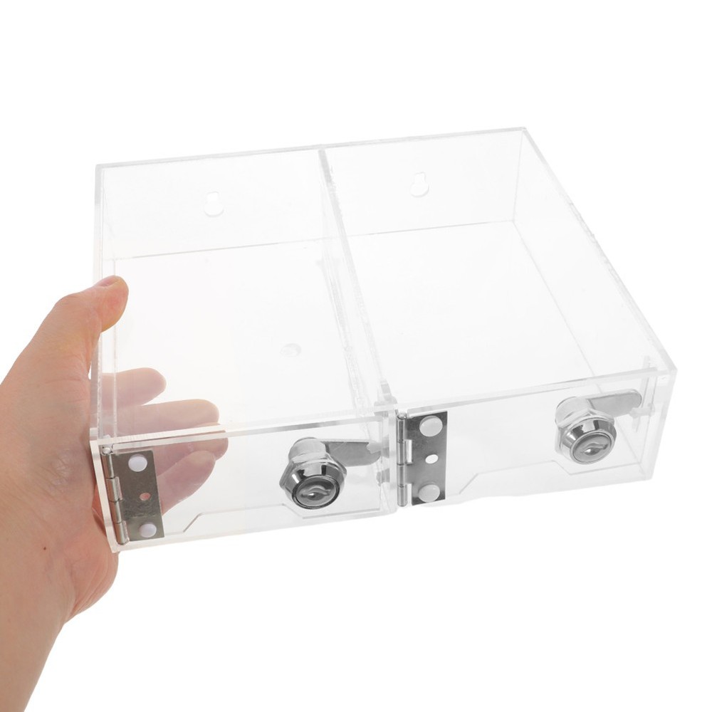 Transparent Desktop Organizer Box Storage Cabinet with Door Lockable Container