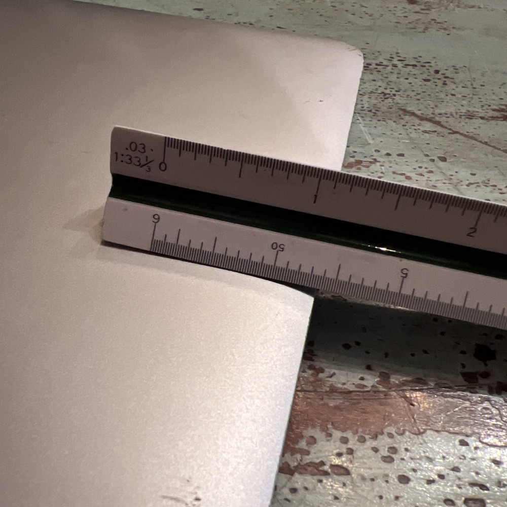 Alvin 247P 12" Triangular Drafting Engineer Scale Ruler Tri-Color EUC