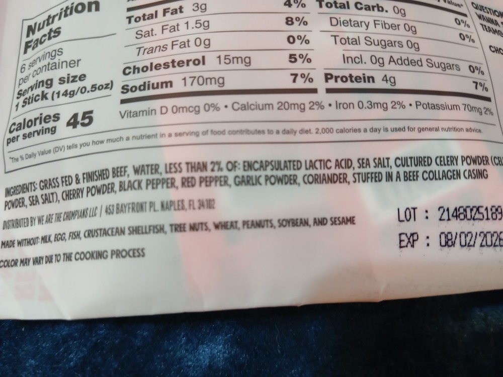 Chomps: Chomplings - Original Beef Mini Sticks - Mild - 6 Count/3 oz.