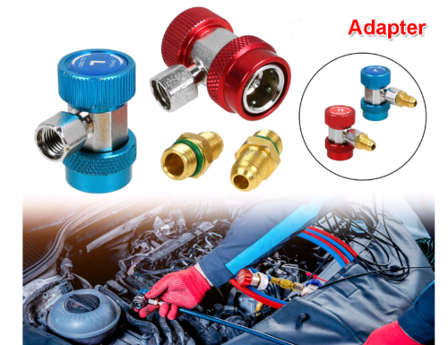 AC High Low Side Quick Connector Adapter Fitting Coupler Kit For Car AC 1/4" SAE
