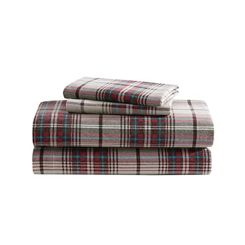 Eddie Bauer Sheet Set 4PC (3pc in Twin Size) Flannel Deep Pockets Crisp