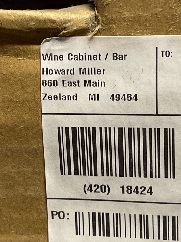 Howard Miller Samuelson Wine Bar cabinet With Cart NEW Open Box Medium Brown