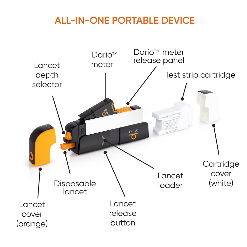 FDA Cleared Diabetes Testing Kit with 25 Strips & USB-C for Android Phones