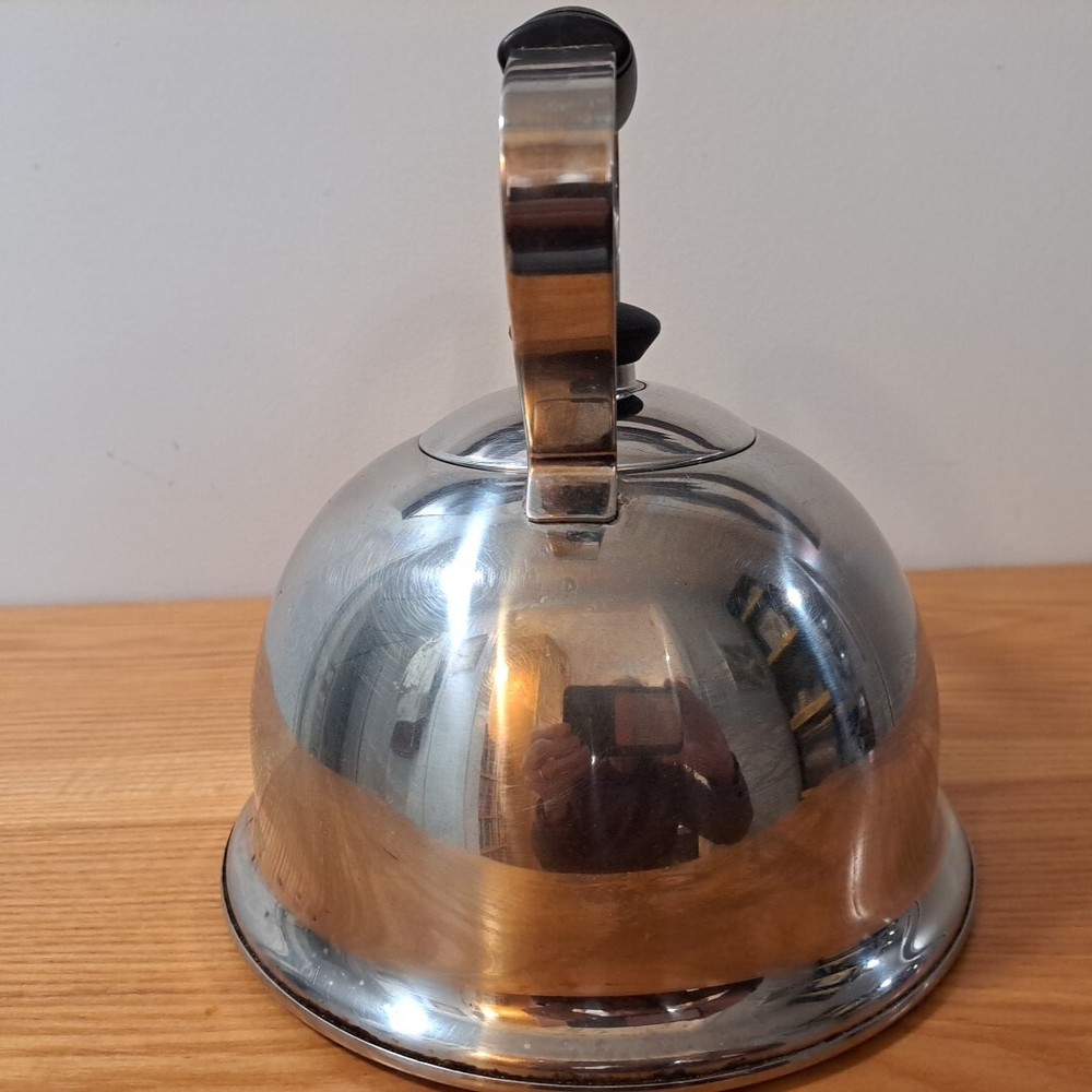 Farberware Stainless Steel Tea Kettle Silver 2 Quart Black Handles